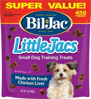 Bil-Jac Little-Jacs Small Dog Chicken Liver Training Dog Treats, 16 oz, Case of 6
