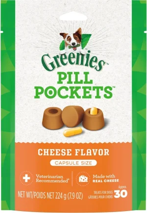Greenies Pill Pockets Cheese Flavor Dog Treats, 7.9 oz