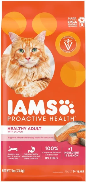 Iams ProActive Health Salmon Recipe Adult Dry Cat Food, 7 lb