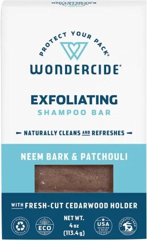 Wondercide Exfoliating Neem Bark & Patchouli Dog & Cat Shampoo Bar, 4-oz bar
