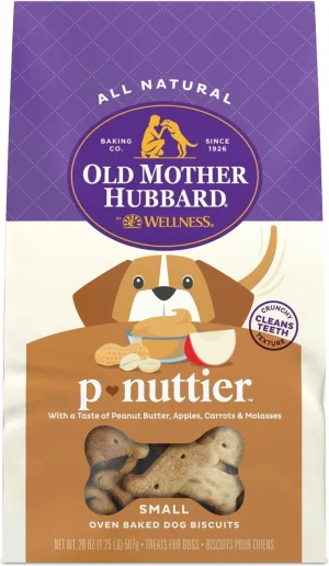 Old Mother Hubbard by Wellness Classic P-Nuttier Natural Small Oven-Baked Biscuits Dog Treats, 20-oz bag