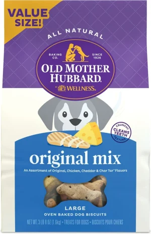 Old Mother Hubbard by Wellness Classic Original Mix Natural Large Oven-Baked Biscuits Dog Treats, 3.5 lb