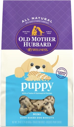 Old Mother Hubbard by Wellness Classic Puppy Natural Mini Oven-Baked Biscuits Dog Treats, 20-oz bag