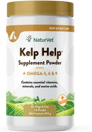 NaturVet Kelp Help Plus Omegas Powder Supplement for Cats & Dogs