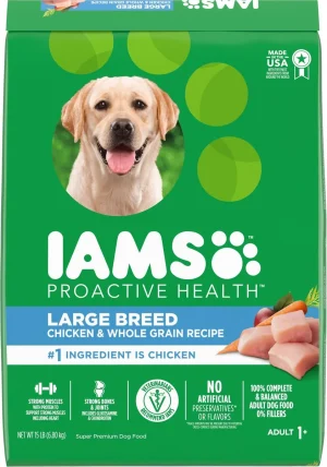 Iams Proactive Health Large Breed Adult with Real Chicken Dry Dog Food, 15 lb