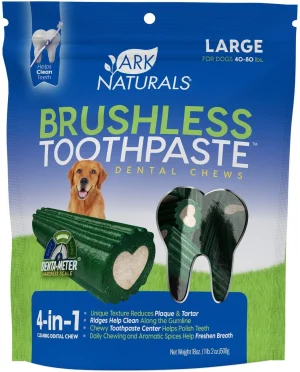 Ark Naturals Brushless Toothpaste Large Dental Dog Treat, 18 oz