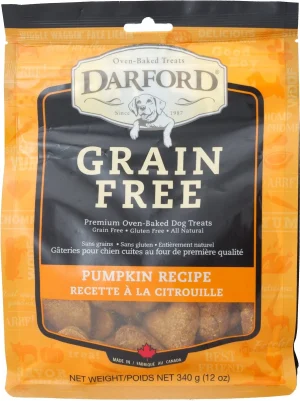 Darford Grain-Free Baked Pumpkin Recipe with Mixed Vegetables Dog Treats, 12 oz