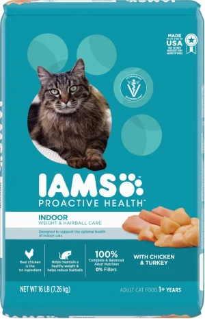 Iams ProActive Health Indoor Weight & Hairball Care Adult Dry Cat Food - 16 lb