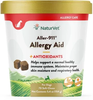 NaturVet Aller-911 Plus Antioxidants Soft Chews Allergy Supplement for Dogs