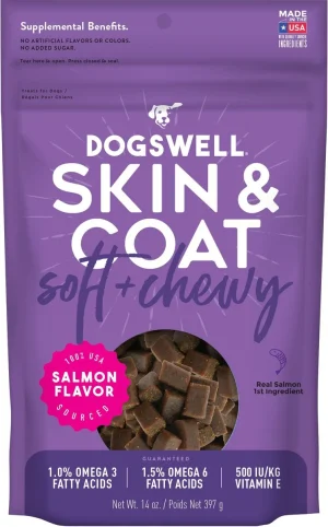 Dogswell Skin & Coat Salmon Soft & Chewy Dog Treats, 14-oz bag