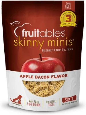 Fruitables Skinny Minis Apple Bacon Flavor Soft & Chewy Dog Treats, 5oz