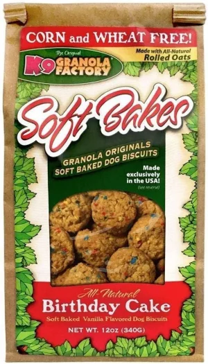 K9 Granola Factory All Natural Soft Bakes Dog Treats, 12 Ounces, Birthday Cake
