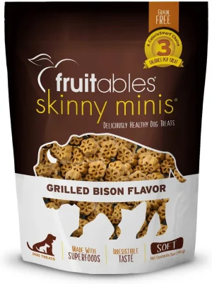 Fruitables Grilled Bison Flavor Dog Treats, 5 oz bag