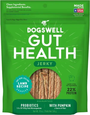 Dogswell Gut Health Lamb Jerky Dog Treats, 10 oz.
