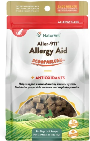NaturVet Scoopables Aller-911 Allergy Aid Dog Supplement, 11-oz bag (45 Scoops)