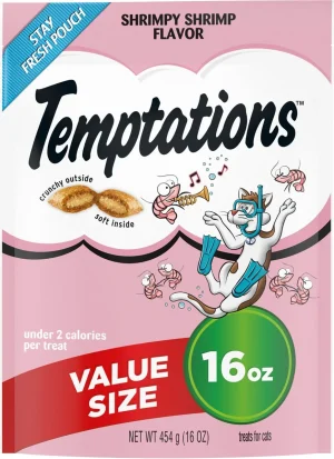 Temptations Classic Shrimpy Shrimp Flavor Soft & Crunchy Cat Treats, 16 oz