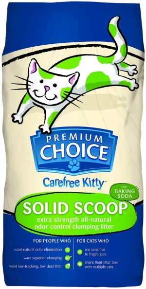 Premium Choice Carefree Extra Strength Unscented Clumping Clay Cat Litter, 25lb bag, 5 Bags