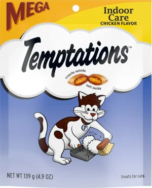 Temptations Indoor Care Chicken Flavor Soft & Crunchy Cat Treats, 4.9 oz