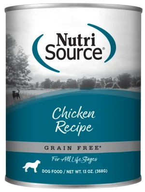 NutriSource Grain Free Chicken Wet Dog Food, 13 oz (Case of 12)