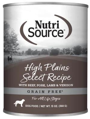 NutriSource Grain Free High Plains Select Wet Dog Food, 13 oz (Case of 12)
