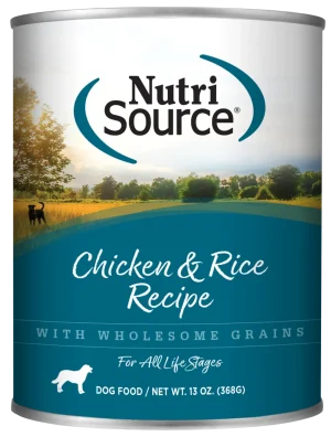 NutriSource Adult Chicken & Rice Wet Dog Food, 13 oz (Case of 12)