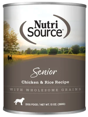 NutriSource Senior Chicken & Rice Wet Dog Food, 13 oz (Case of 12)