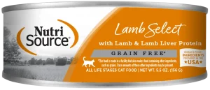 NutriSource Grain Free Lamb Select Wet Cat Food, 5.5 oz (Case of 12)