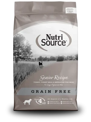 NutriSource Grain Free Senior Dry Dog Food, 12 lb bag
