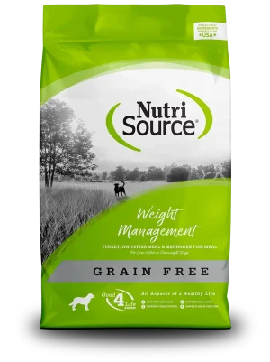 NutriSource Grain Free Weight Management Dry Dog Food, 4 lb bag (Case of 8)