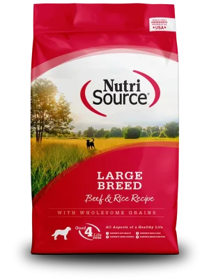 NutriSource Large Breed Beef & Rice Recipe Dry Dog Food, 26 lb bag