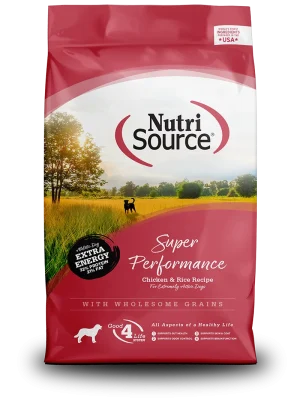 NutriSource Super Performance Chicken & Rice Formula Dry Dog Food, 40 lb bag
